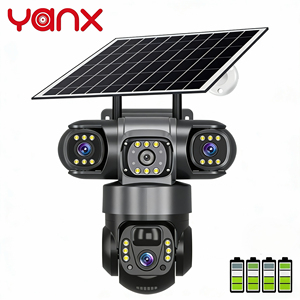 Cámara IP 4G YANX de 3 Lentes, HD 12MP 6K, CCTV para Exteriores, Impermeable, Visión Nocturna, Bidireccional, PTZ, Seguimiento Móvil, V380 PRO, Cámara Solar en la Nube - Product Image 1