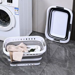 45L ráp Nhựa Giặt giỏ có thể gập lại Pop Up lưu trữ container tổ chức tiết kiệm không gian cản trở giỏ - Product Image 1