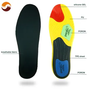 2024 New Style Soft PU PORON Double Shock Absorption TPU arch support insoles