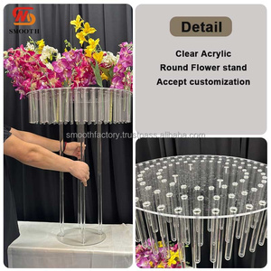 LEDA Wedding Acrylic Clear Flower Stand New Design Round Flower Rack for Wedding <b>Table</b> Decoration - Product Image 3