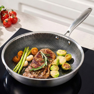 20-28cm Triply Stainless Steel Cookware Induction Frying Pan Set Honeycomb Non-stick Cooking Pan Skillet - Product Image 3