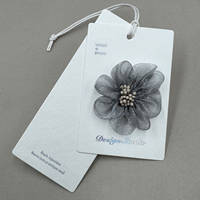 Étiquette suspendue personnalisée faite à la main pour vêtements de luxe pour femmes et enfants, en papier recyclé, imprimée à chaud avec logo personnalisé, qualité professionnelle