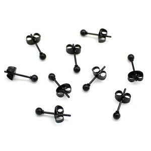 Stainless Steel Ball Stud Earrings Gold Rose Gold Black Unisex Fashion Jewelry 6mm <b>Round</b> Bead Ear <b>Posts</b> With Backing - Product Image 5