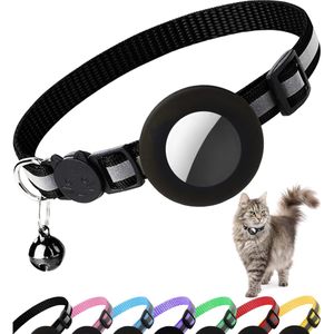 Dgerp Cat <b>Collar</b> With Air Tag Holder Breakaway Reflective Nylon Adjustable For Small Cats With Bell - Product Image 1