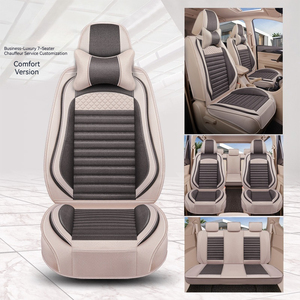 Housses de siège auto en lin 7 <span class=keywords><strong>places</strong></span> pour MPV Van - Ajustement personnalisé, imperméables, respirantes, compatibles airbag - Product Image 4