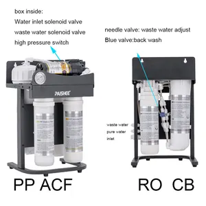 Purificador de sistema RO 1000GPD, tanque de conexión rápida, sin ósmosis inversa, filtro de agua alcalina mineral OEM KDF para uso doméstico