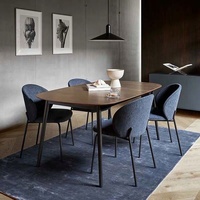 GEDO Chaise de salle à manger de luxe marron clair nordique sur pieds en métal