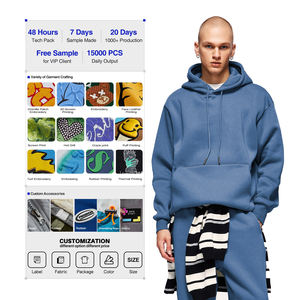 QUICKSHOW Felpe con Cappuccio da Uomo <span class=keywords><strong>Oversize</strong></span> in <span class=keywords><strong>Pile</strong></span> 350 GSM Senza Stampa Vendita all'Ingrosso Pesanti - Product Image 6