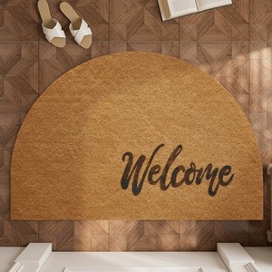 Tapis de sol antidérapant demi-cercle demi-rond en fibre de polyester haute densité de noix de <span class=keywords><strong>coco</strong></span> tapis d'extérieur tapis de porte de bienvenue - Product Image 5
