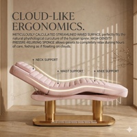 Lit de beauté électrique de luxe noir, mobilier de salon unique, lit de massage à 4 moteurs, lit de soins synthétique, lit pour extensions de cils