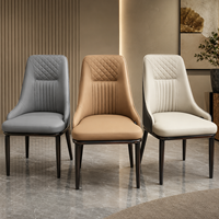 Chaise de salle à manger moderne de style mid-century avec assise à motifs et structure noire pour la maison et les restaurants