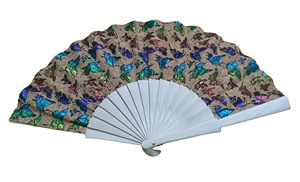 Abanico de Madera de 23 cm con Múltiples Diseños de Mariposas y Flores, Material Ecológico, Regalos para Eventos - Product Image 4