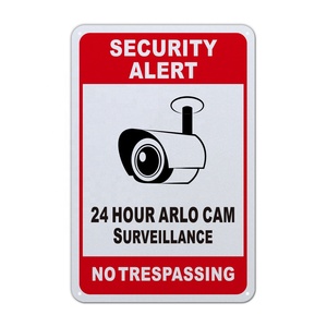 24 saat Video işareti İzinsiz alüminyum uyarı işareti CCTV güvenlik kamera için Metal cctv uyarı işareti - Product Image 1