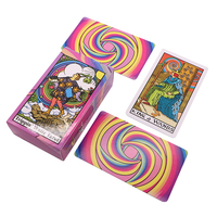 Lecteur de cartes de Tarot personnalisé anglais, espagnol, Kaarten, feuille d'argent, grande taille, Oem en boîte supérieure et en bas,