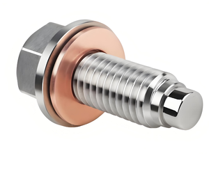 Tapón de drenaje de aceite cónico M 14 de alta calidad, acero inoxidable y Latón chapado en zinc con arandela de cobre fabricada según <span class=keywords><strong>DIN</strong></span> <span class=keywords><strong>906</strong></span> - Product Image 2