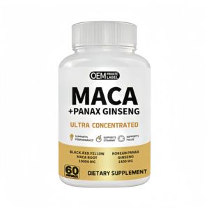 Capsule di Maca e <span class=keywords><strong>Ginseng</strong></span> <span class=keywords><strong>Panax</strong></span> Biologiche Naturali di Alta Qualità OEM 10000 mg Integratore di Bellezza Senza Glutine - Product Image 1