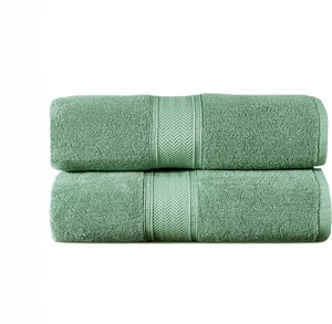 Juego de Toallas de Baño de Algodón Verde de Color Sólido, Rectangulares, Tejidas, para Uso Doméstico, Tamaño Adulto - Product Image 4
