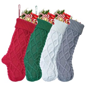 Chaussettes de Noël tricotées de 18 pouces, vente en gros, style nordique classique, décoration familiale, sacs cadeaux pour bonbons, personnalisables - Product Image 6