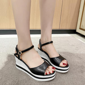 Sandales Compensées d'Été Populaires pour Femmes, Mules Compensées à <span class=keywords><strong>Plateforme</strong></span> - Product Image 4