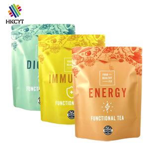 Bolsa de pie de papel de aluminio con cremallera de plástico, embalaje de madera - Product Image 1