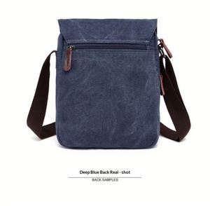 Vintage British Canvas Satchel Messenger Bag Men Crossbody High Quality Zipper Closure Waterproof <b>Button</b> Business Travel - Product Image 4