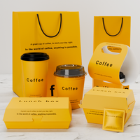 Ensemble d'emballages jetables de qualité supérieure pour café - Gobelets à emporter, boîtes à lunch et sacs en papier pour café et restaurant