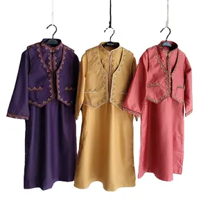 Conjunto de ropa bordada de manga larga para niños, Muslium, Abaya, Dubái, gran oferta, 2022