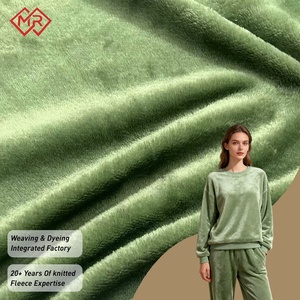 Nhà Sản Xuất Nhuộm Màu Rắn Hai Mặt 200gsm 100% <span class=keywords><strong>Polyester</strong></span> Dệt Kim Flannel Vải Cho Nhà Dệt May Quần Áo - Product Image 1