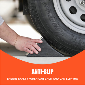 Cale de roue en caoutchouc robuste pour remorque de camion voiture bloc anti-dérapant bouchon de pneu avec boulon à œil cravate poignée produit de chaussée - Product Image 6
