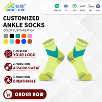 Chaussettes de sport unisexes en coton avec logo personnalisé pour la course à pied, le jogging, la gym, la marche, chaussettes respirantes absorbant la transpiration et rembourrées