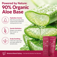 Gel Coiffant Définissant les Boucles à Tenue Forte Marque Blanche, Gelée Anti-Frisottis pour Cheveux Crépus et Bouclés 2a-4c, Sans Résidus, Gel Capillaire Naturel