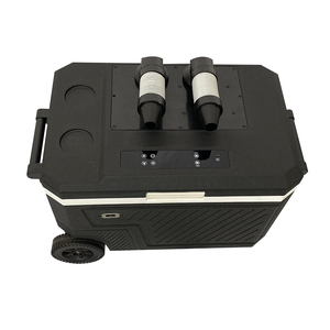 GCSOAR Portable <b>Cooler</b> <b>Box</b> 40L Black <b>with</b> <b>Wheels</b> and Lid Open on Deck Model PFT-MC40B - Product Image 1