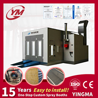 Four professionnel robuste pour SUV : Cabine de peinture avec 14 bandes de support, échappement 1x7,5 kW, revêtement en acier 0,526 mm