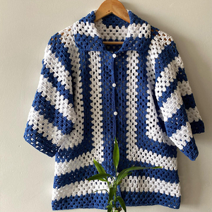 Manches longues gros tricot Maxi bloc fait à la main <span class=keywords><strong>mamie</strong></span> carré <span class=keywords><strong>Crochet</strong></span> <span class=keywords><strong>pull</strong></span> Long Cardigan - Product Image 3