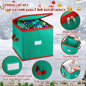 Không Dệt Giáng Sinh Trang Trí Hộp Lưu Trữ Với Nắp 64 Ngăn Có Thể Gập Lại Trang Trí Kỳ Nghỉ Tổ Chức Cho Nhà Sử Dụng - Product Image 3