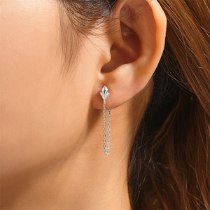 Pendientes de Plata de Ley 925 CANNER, Pendientes Geométricos con Borlas de Cadena Big Dipper, para Mujer, Oro de 18k, Regalo para el Día de San Valentín - Product Image 4
