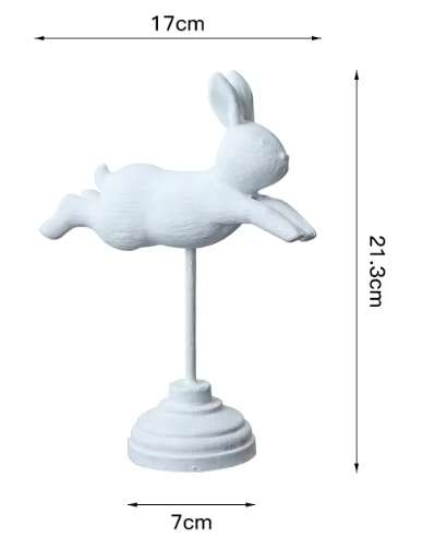 Figurine de lapin volant debout-blanc clair de lune