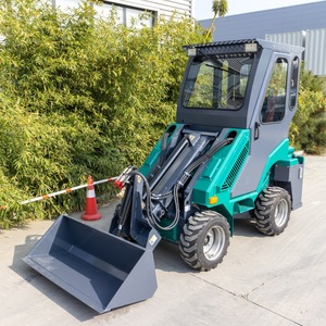 Mini-chargeuse sur pneus hydraulique diesel verte avec godet pour travaux de construction et utilisation agricole - Product Image 4