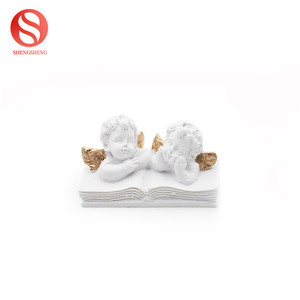 Vendita calda coppia busto di leggere il libro di bambini bella cherubino resina carino angelo figurine - Product Image 3