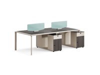 Poste de travail pour employé de bureau commercial Tables de personnel de bureau modulaires Bureau du personnel pour 4 personnes