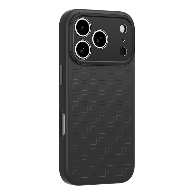 2025 Luxury 3D Design Embossed with Raised and Recessed Cubic Shapes Magnetic Liquid Silicone Phone Case of iPhone 17 Pro