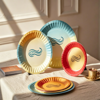 Petite assiette en papier enduit de qualité alimentaire, écologique et jetable, pour usage commercial en cuisine