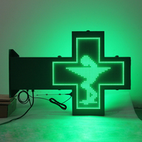 Enseigne LED verte extérieure 48 cm, double face, étanche, pour hôpitaux et pharmacies, personnalisable, approvisionnement transfrontalier