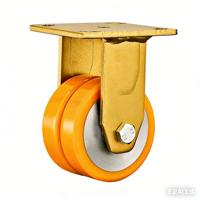 Roulettes industrielles fixes robustes de 4 pouces (100 mm) avec noyau en acier et double roue en PU