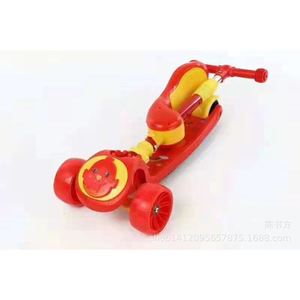 Childrens Foldable 3 In 1 Scooter With Music Tricycle For Kids Age 3 6 Years Blue Yellow Color Mix Height Adjustable - Product Image 3