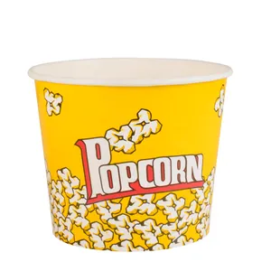 Bicchieri di carta usa e getta da 64 once di forma rotonda da 64 once di Popcorn biodegradabili ecologici personalizzati