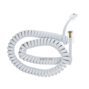 Câble spiralé personnalisé noir et blanc RJ11 6P4C vers RJ45 8P4C pour combiné téléphonique - Product Image 1