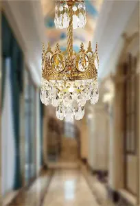 Brilliant Lighting Manufactures French Luxury Brass Lantern Lamp Antique Ancient K9 Crystal Chandelier Pendant Light For Foyer