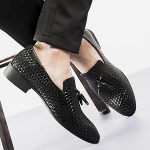 Scarpe da Uomo Nere Intrecciate in Pelle PU per Guida e Cerimonia - Product Image 3