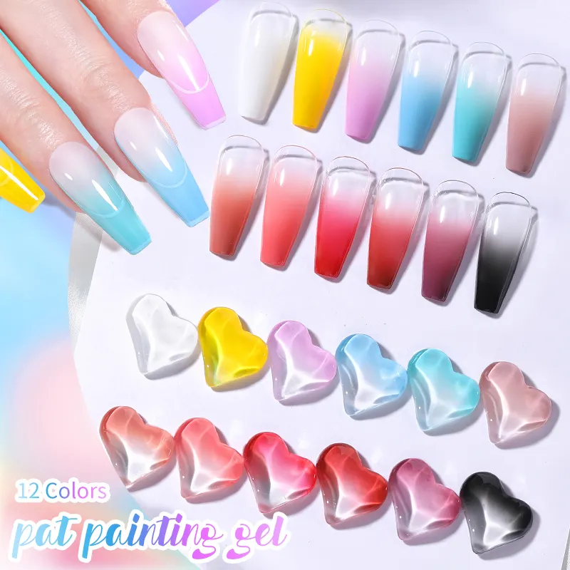 BORN PRETTY Pat Painting Gel 5ml Nail Art Supplies High Pigment Gradient Color Gel Paint for Nails